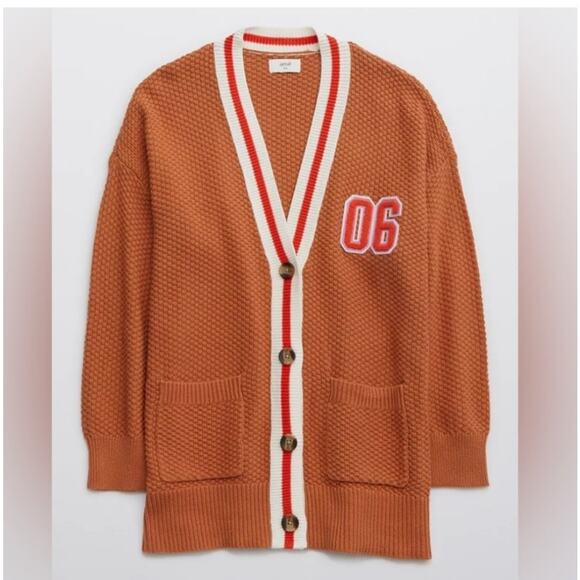 Aerie Oversized Varsity Cardigan Sweater - Picture 1 of 4